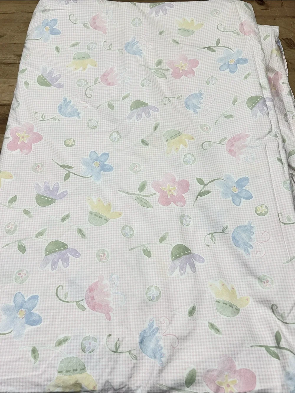 Pottery Barn Kids Gingham Floral Twin Bedding